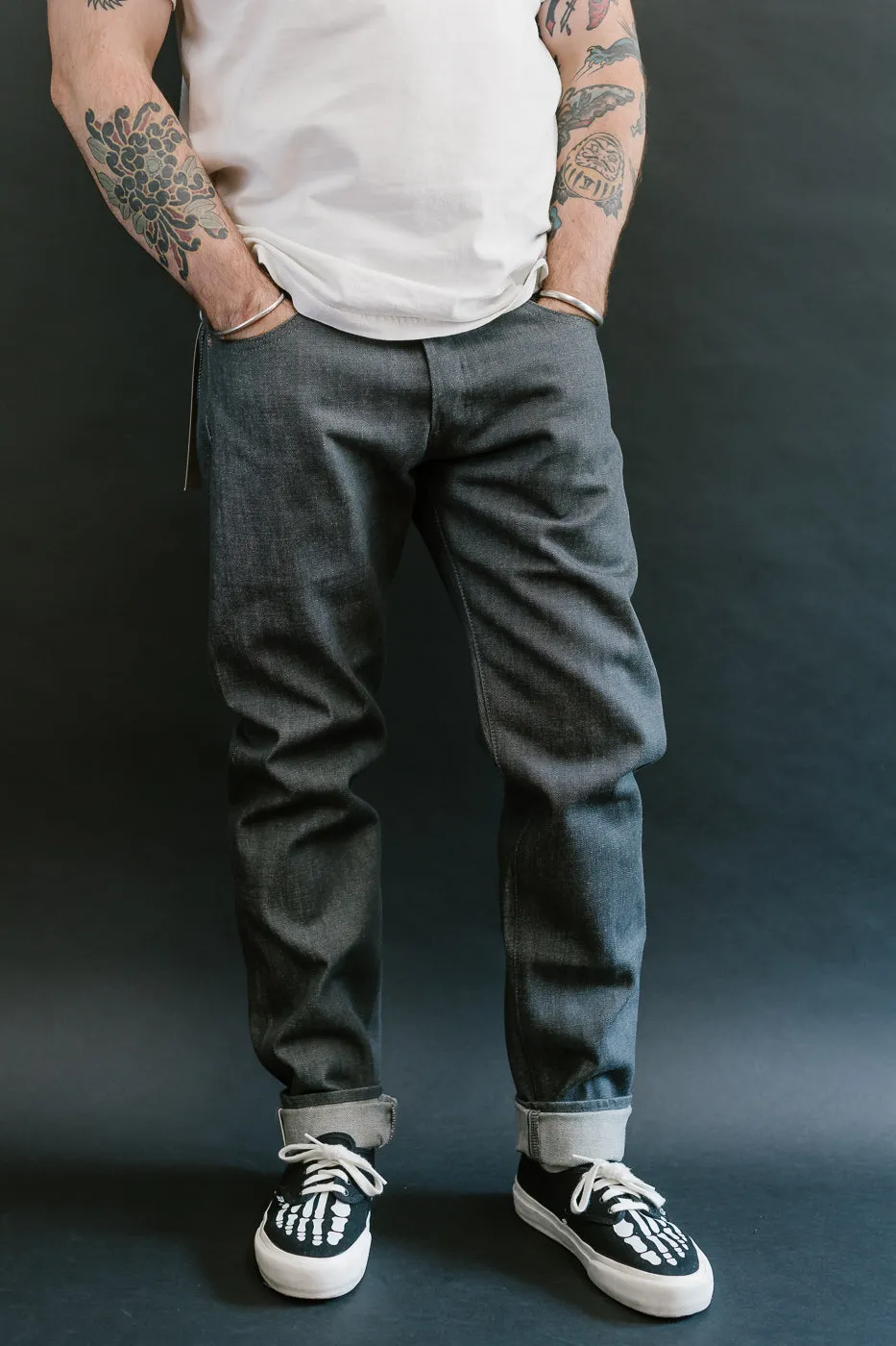 0306-70G - 14oz - Grey Selvedge Denim - Tight Tapered