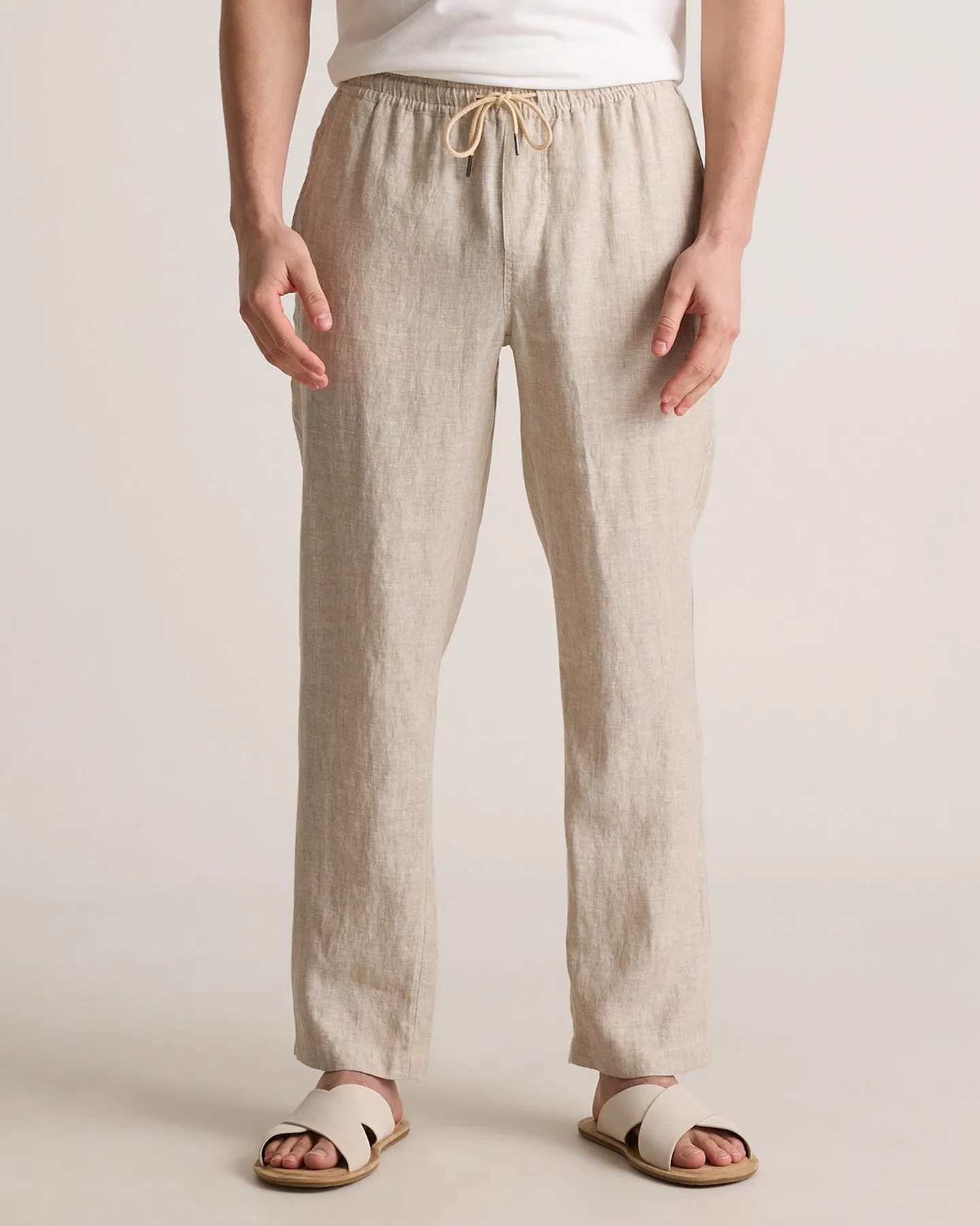 100% European Linen Drawstring Beach Pants