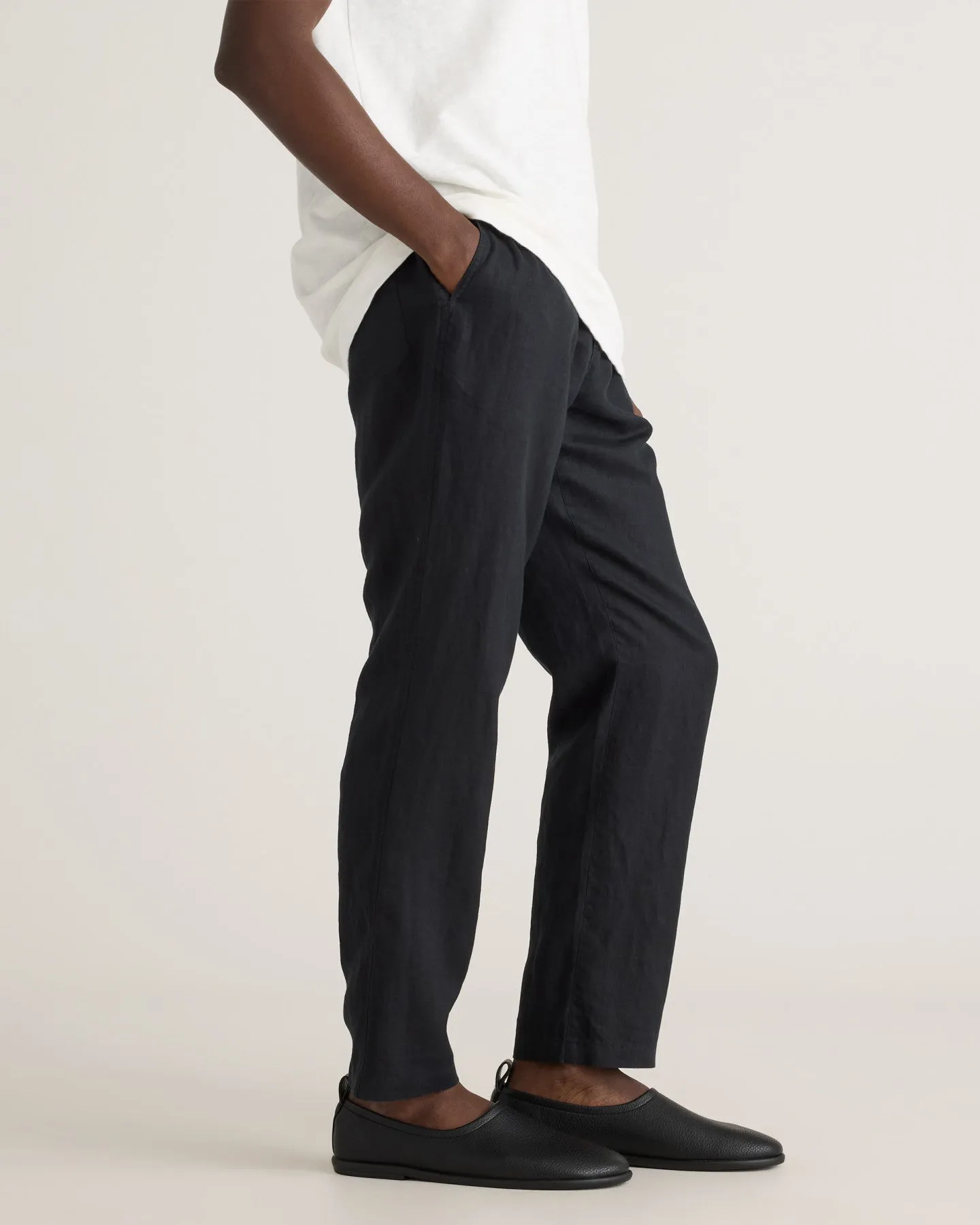 100% European Linen Drawstring Beach Pants