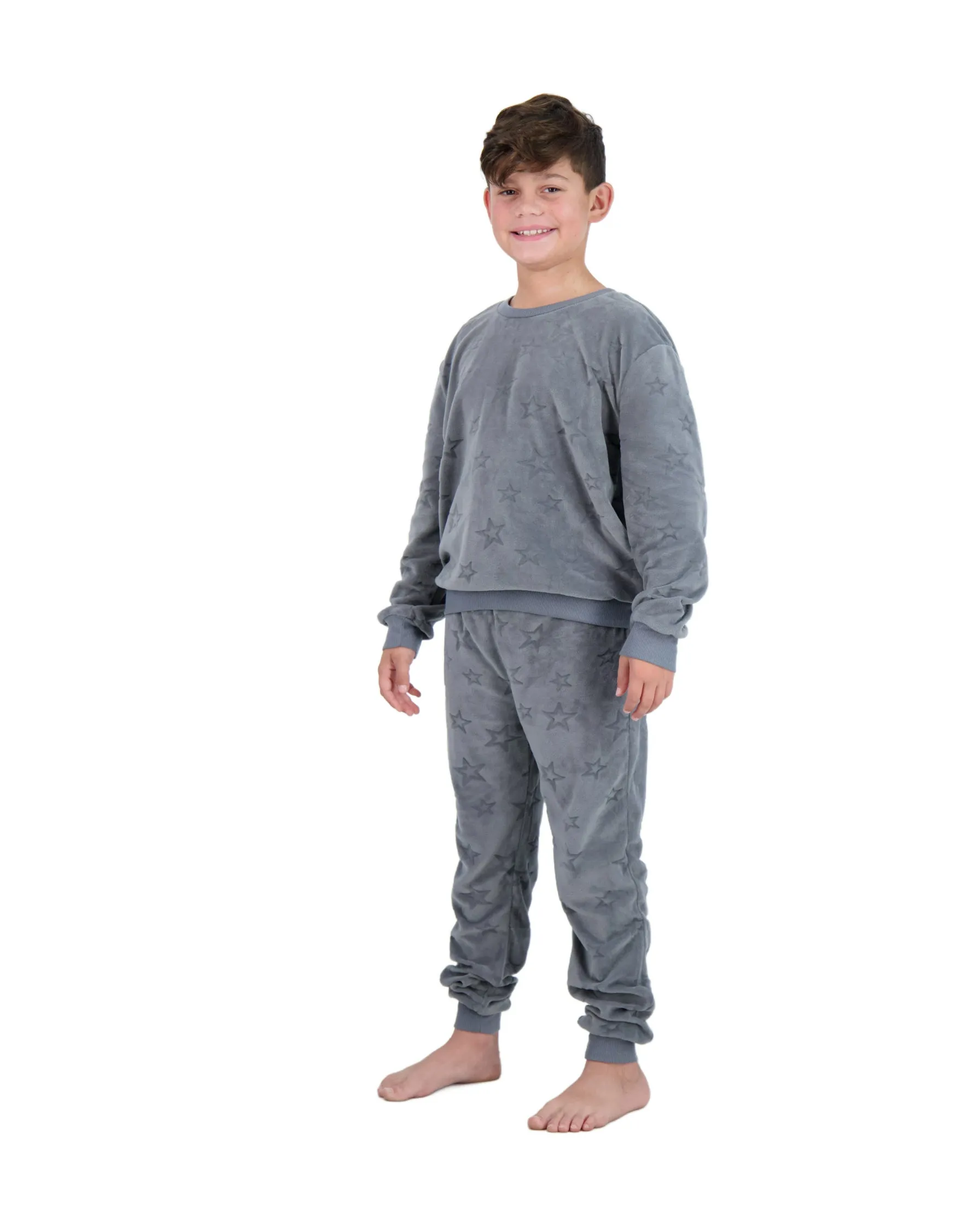 2-Boys Piece Velour Pajama Sets- Stars, Gray Pajama Sets for Toddlers and Boys