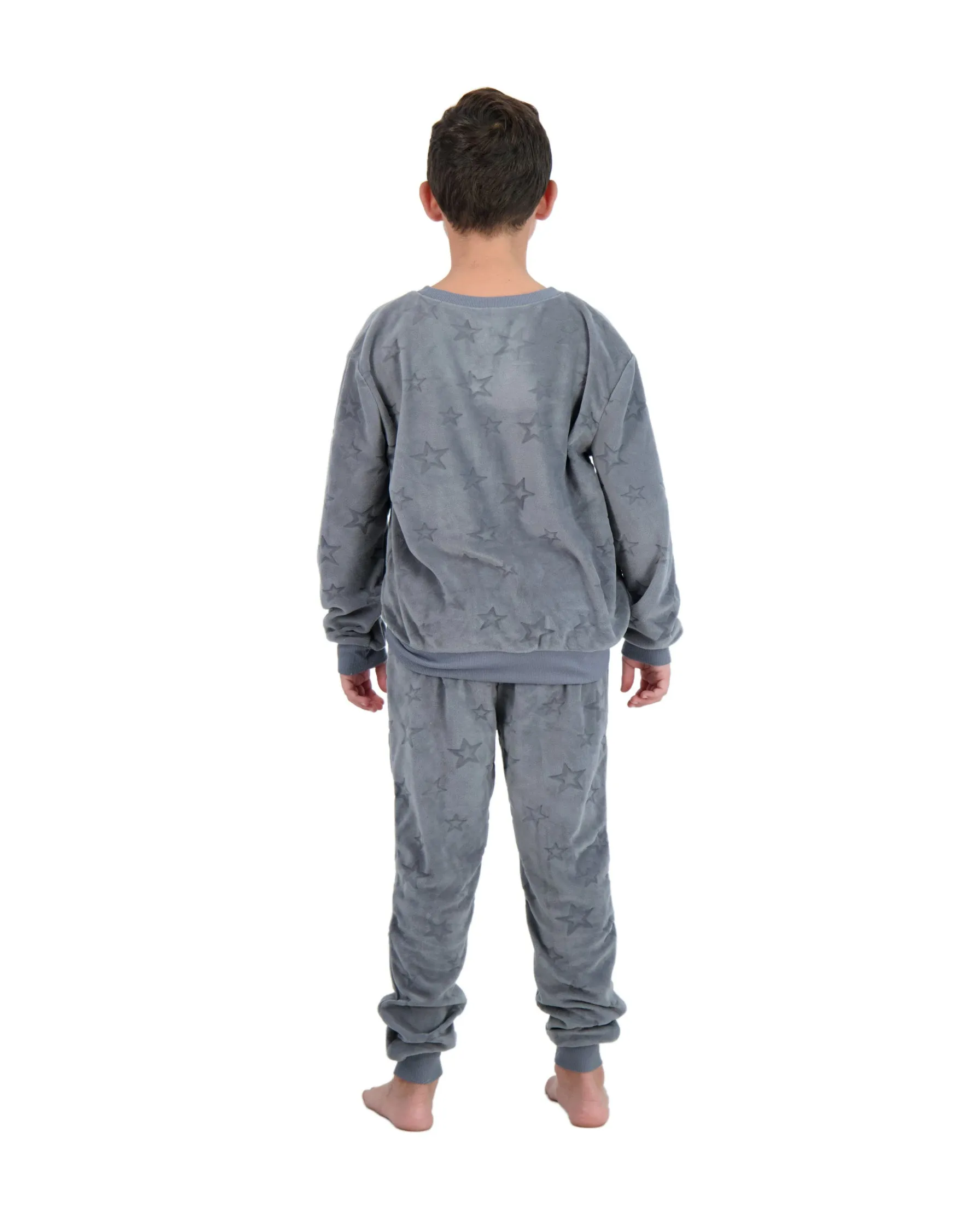 2-Boys Piece Velour Pajama Sets- Stars, Gray Pajama Sets for Toddlers and Boys