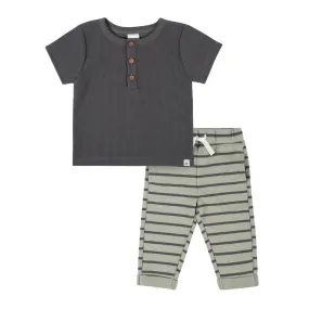 2-Piece Baby Boys Explore Short Sleeve Top & Bottoms