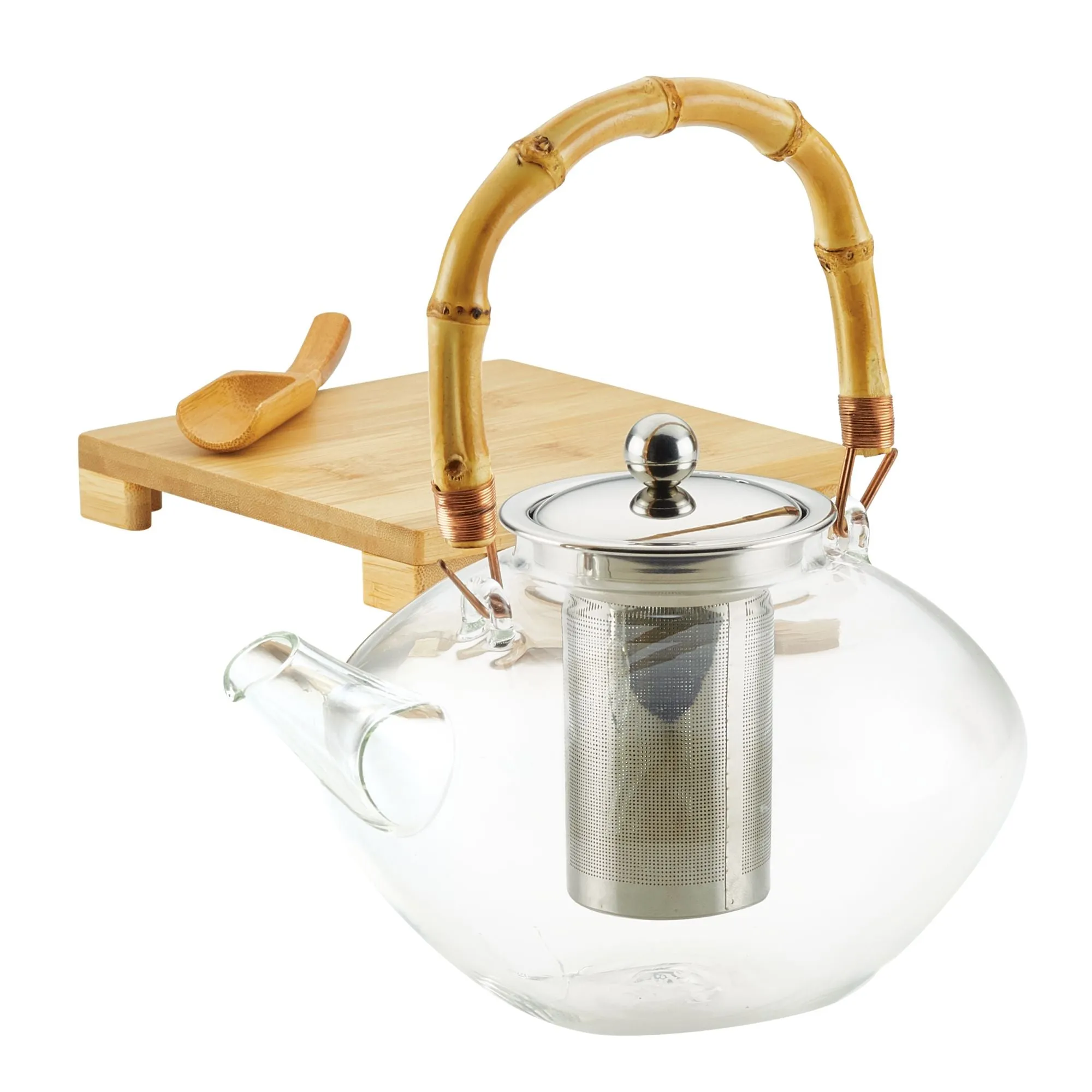 34-Ounce Hand Blown Glass Teapot