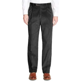 8 Wale Luxury Italian Corduroy Pant in Charcoal, Size 42 (Milan Double Reverse Pleat) by Berle