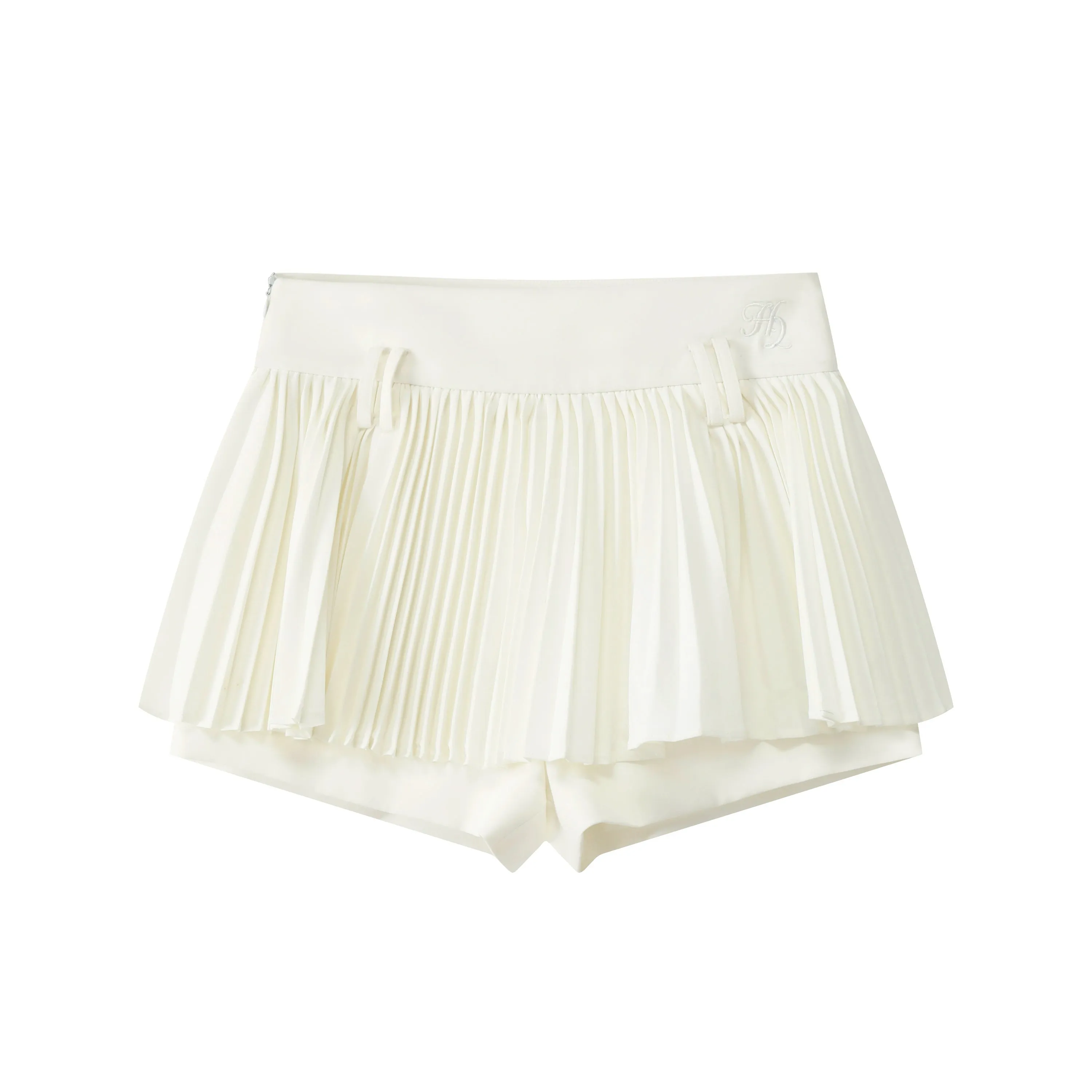 A-line slim pleated culottes