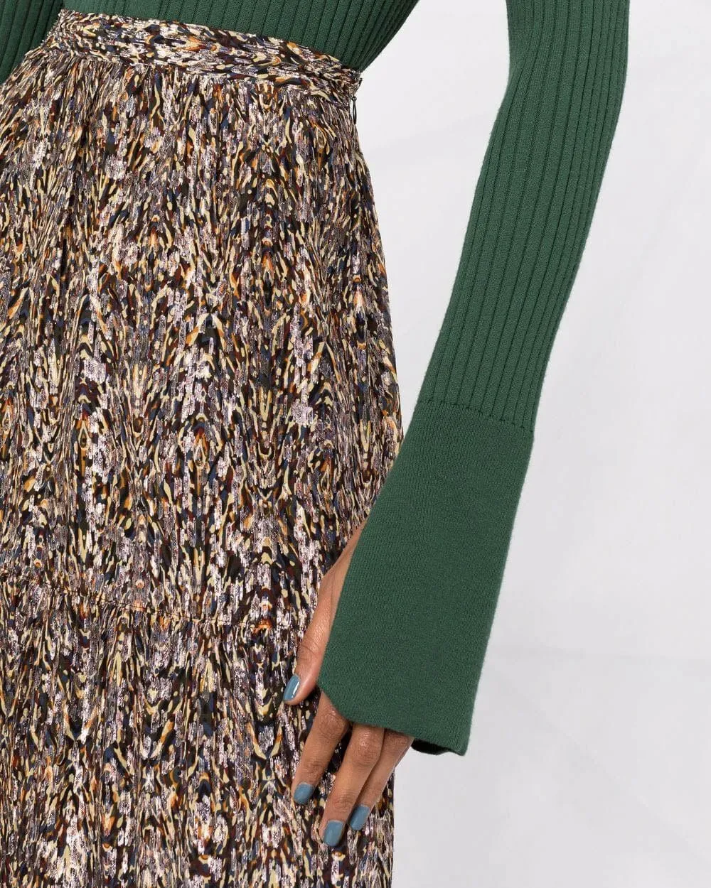 Abstract-Print Midi Skirt