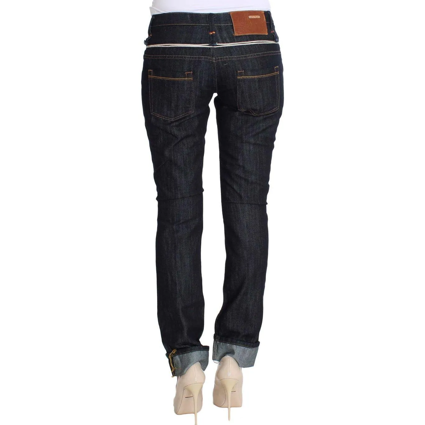 Acht Elegant Straight Leg Dark Blue Jeans