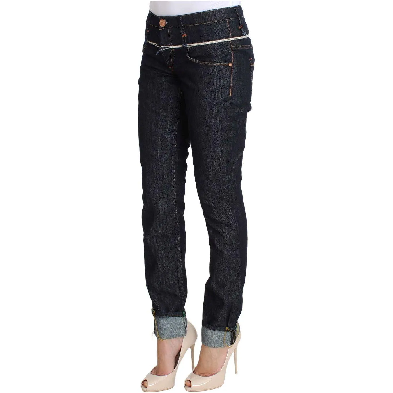 Acht Elegant Straight Leg Dark Blue Jeans