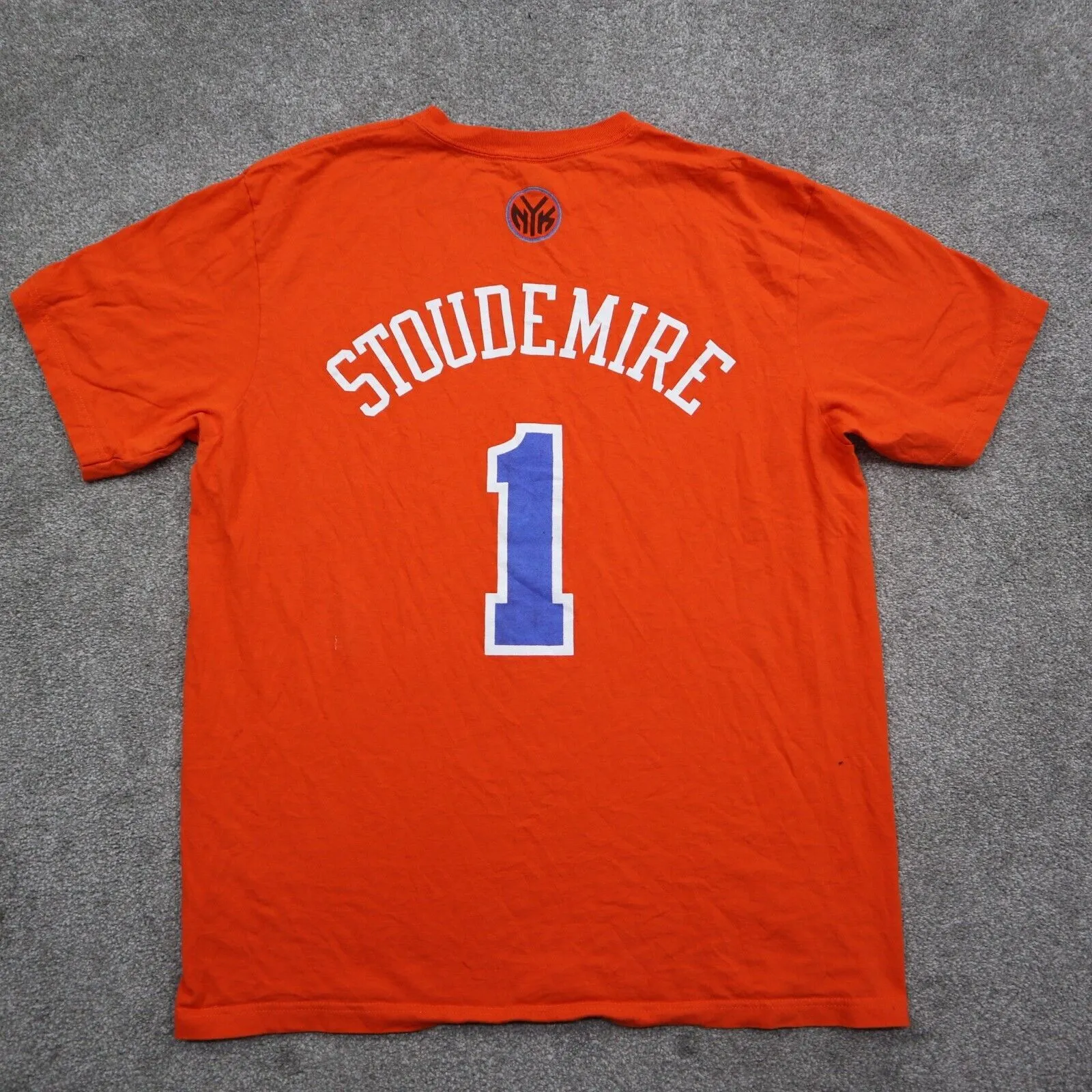 Adidas Mens NBA STOUDEMIRE #1 T Shirt Short Sleeve Orange Size XL Graphic Sports