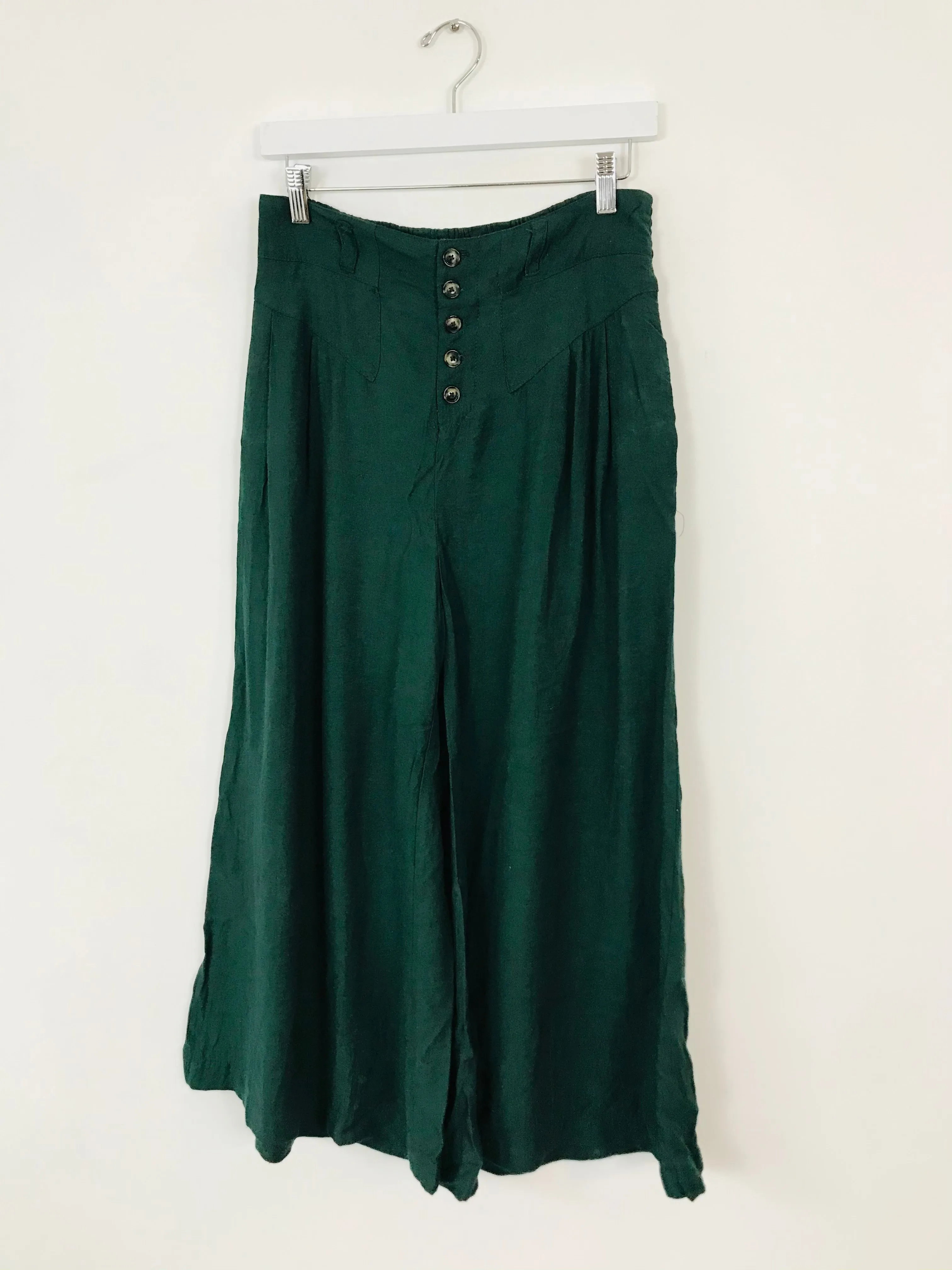 Anthropologie Women’s High Waisted Wide Leg Culottes | XS UK6 | Green