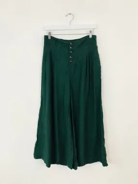 Anthropologie Women’s High Waisted Wide Leg Culottes | XS UK6 | Green