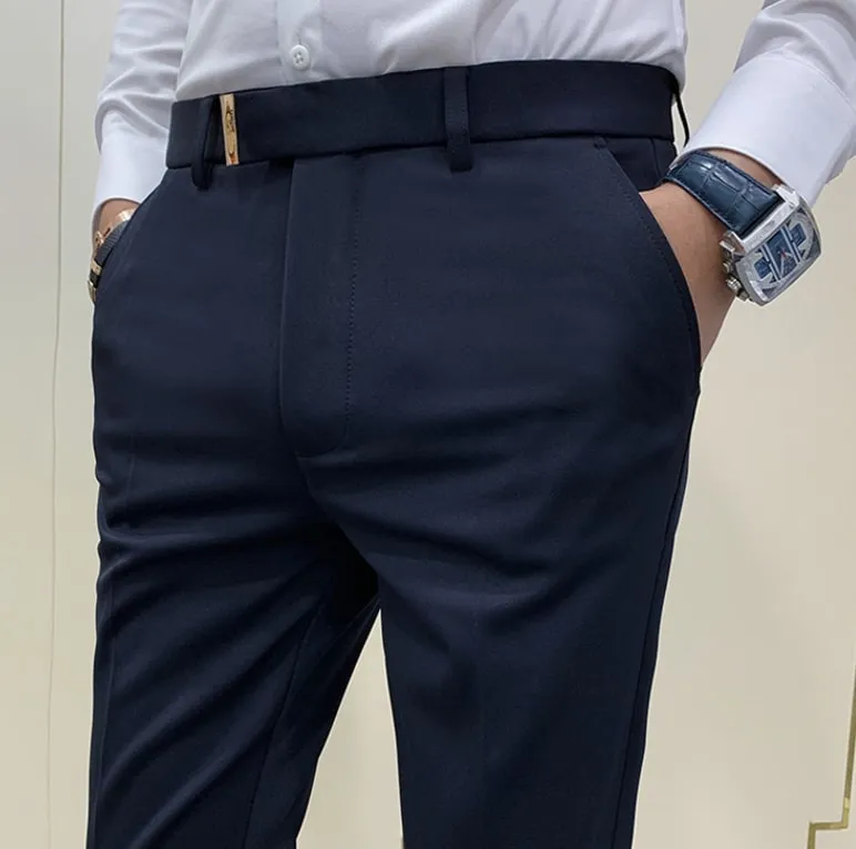 Antonios Navy Blue Casual Pants