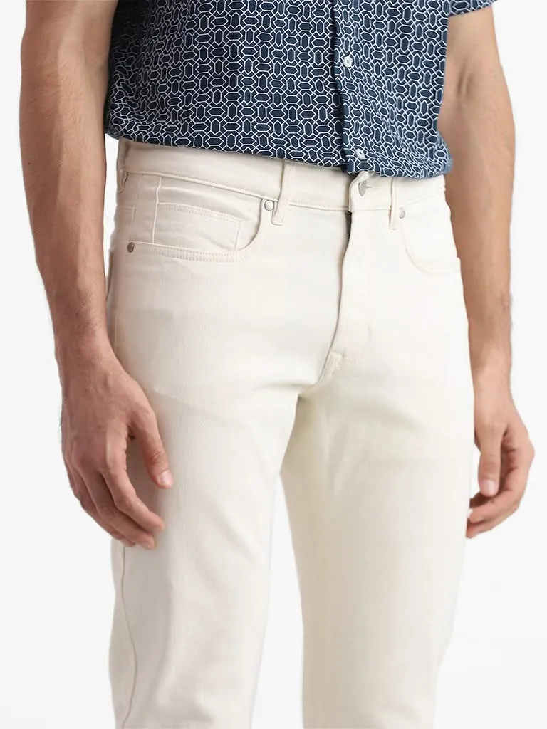 Ascot Cream Slim - Fit Mid - Rise Jeans