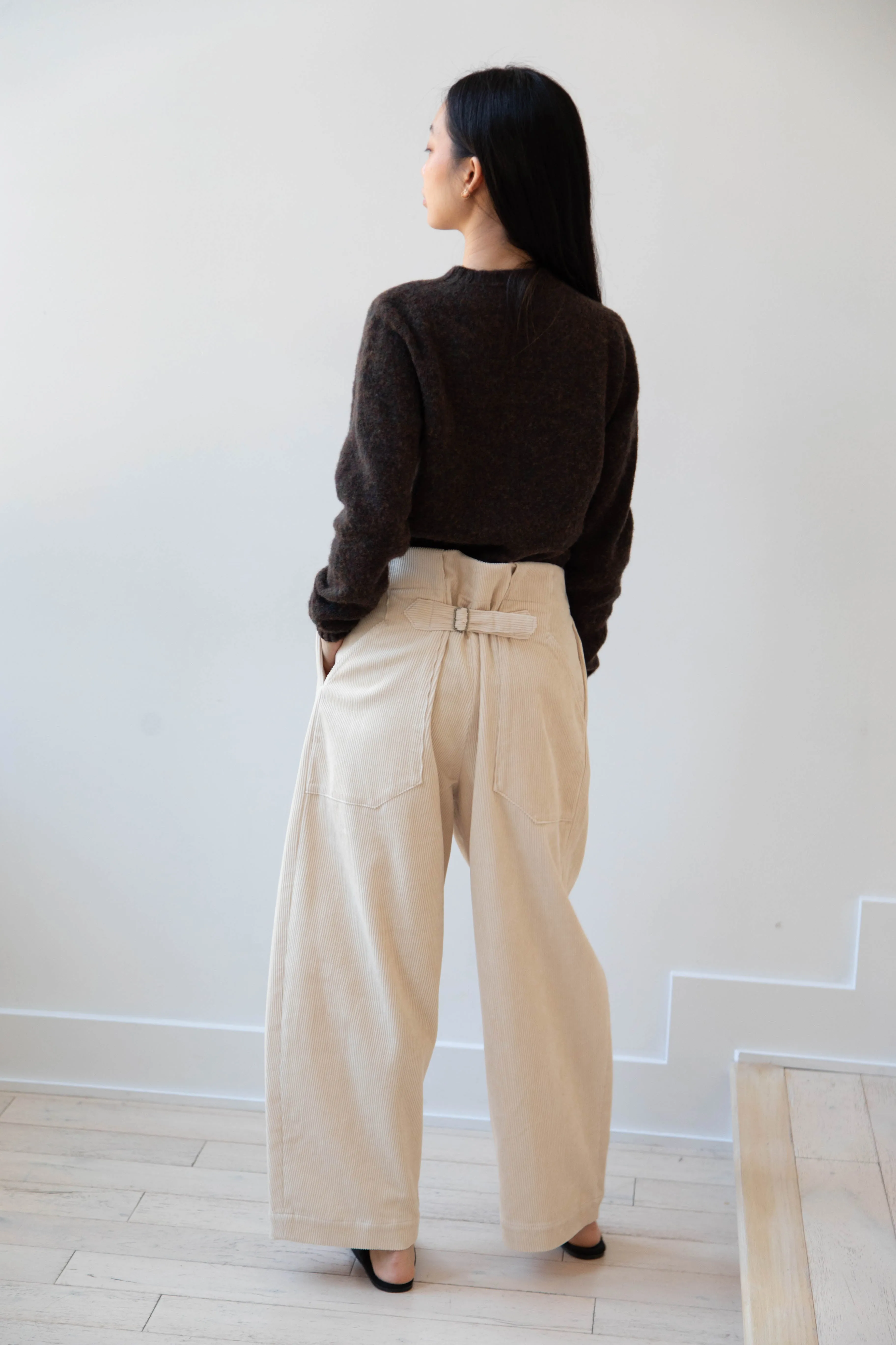 Aseedonclöud | HW Wide Corduroy Trousers in Off White