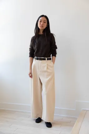 Aseedonclöud | HW Wide Corduroy Trousers in Off White