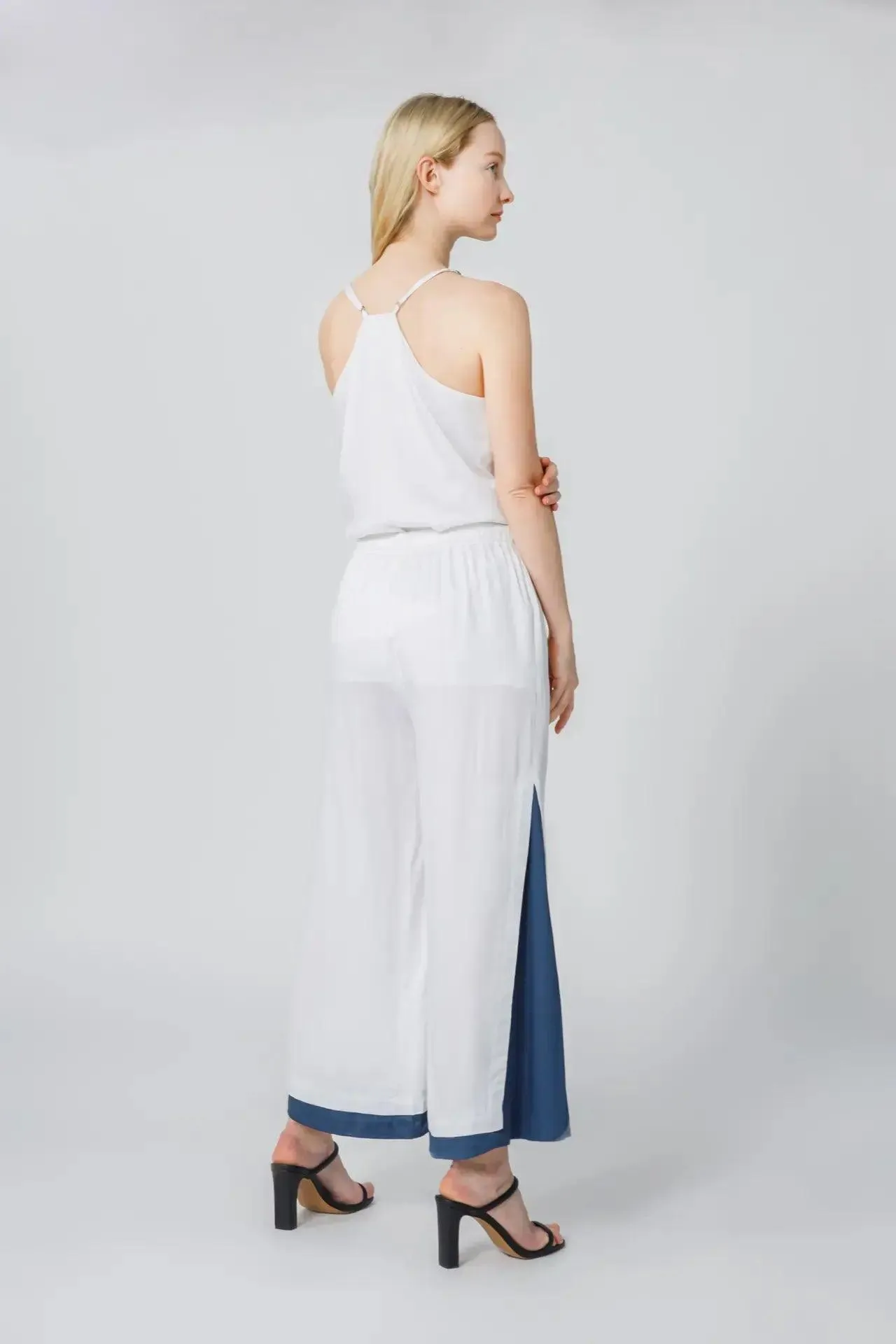 Bamboo Viscose Wide Leg Side Panel Pants