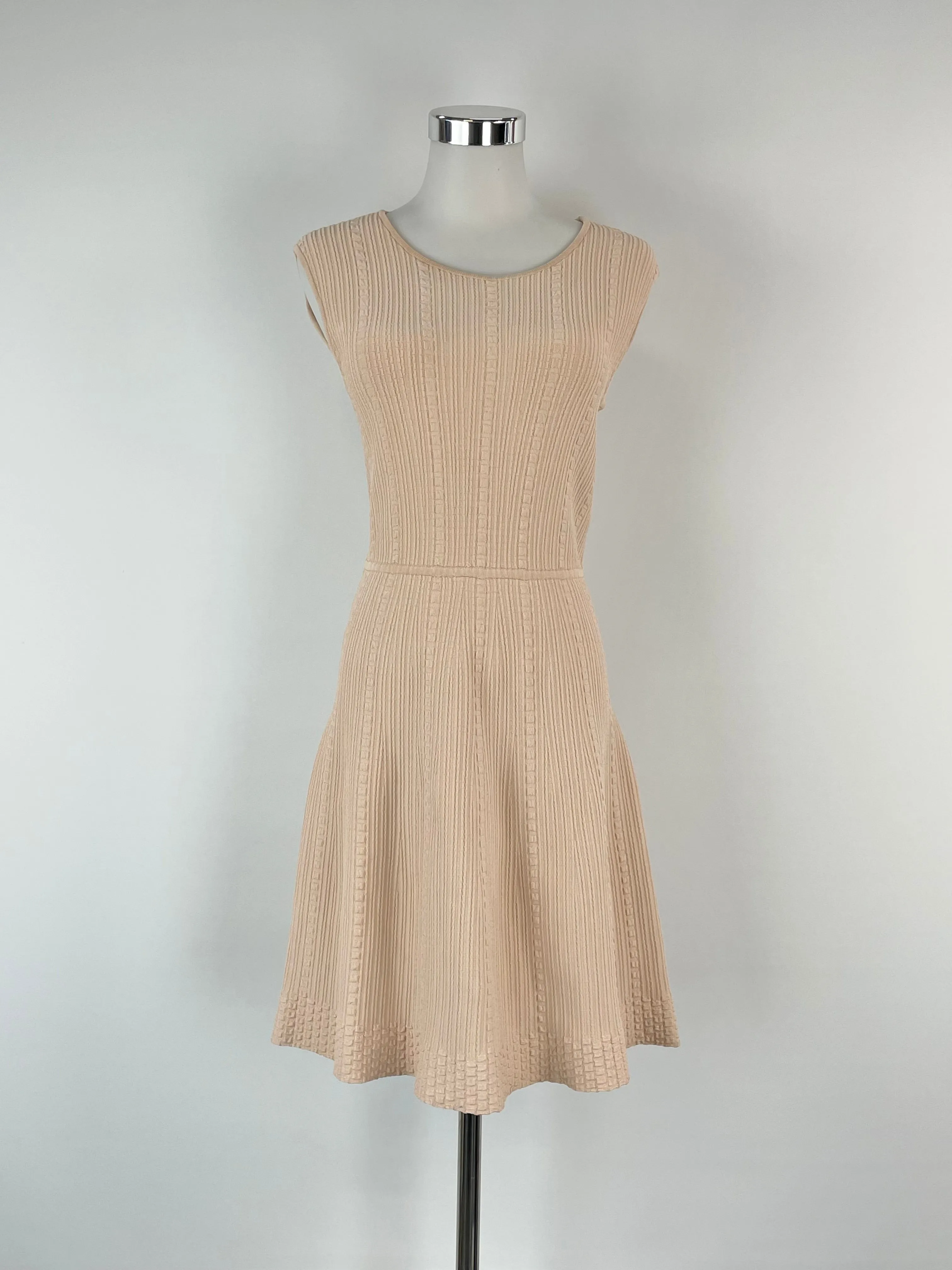 BCBGMaxazria Bare Pink 'Dyanne' Rib-Knit Midi Dress - AU6/8