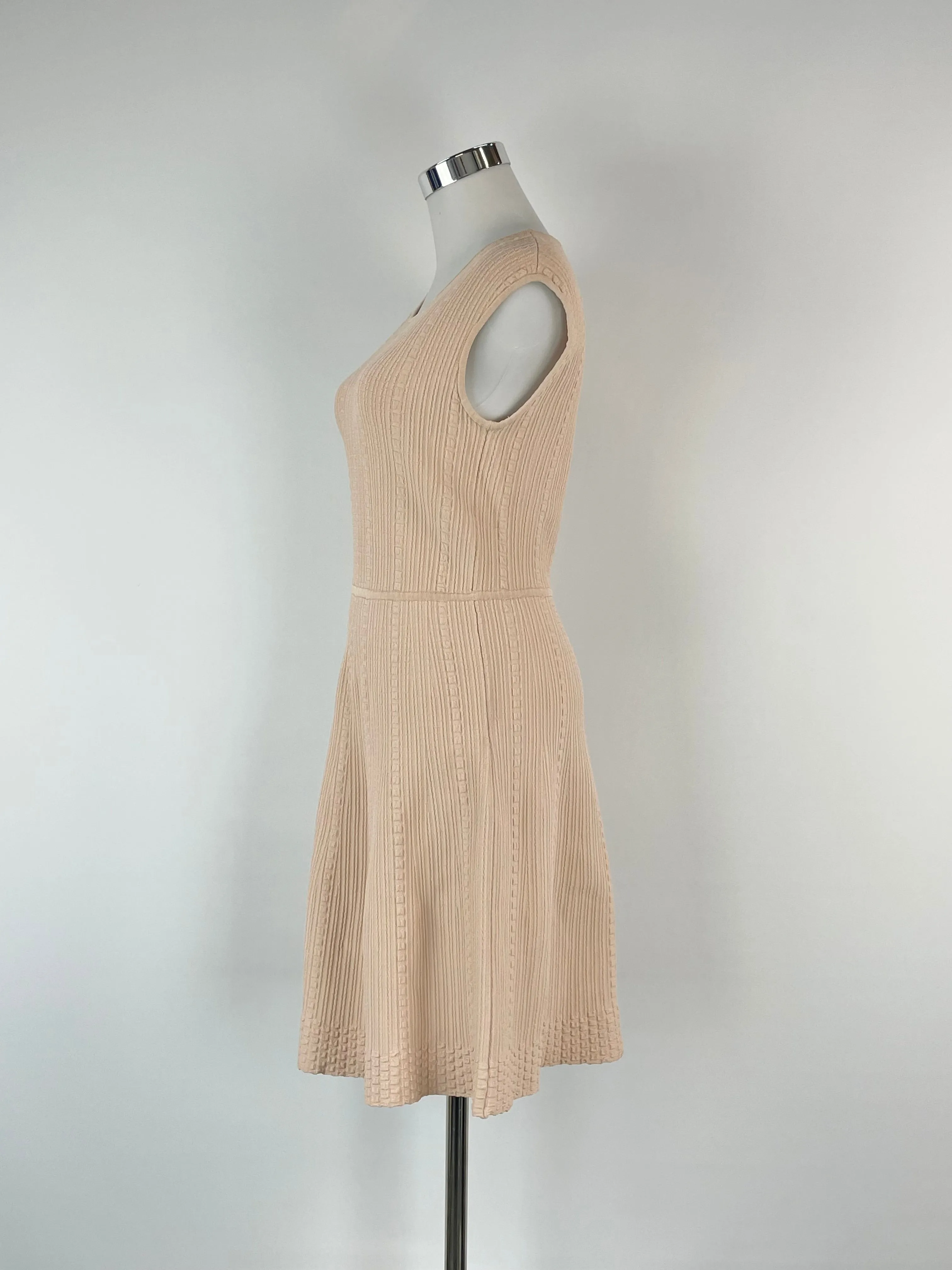 BCBGMaxazria Bare Pink 'Dyanne' Rib-Knit Midi Dress - AU6/8