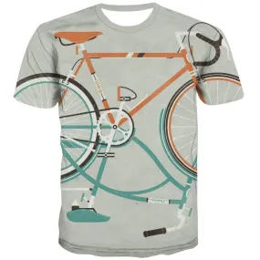 Bicycle T shirts Men Metal Tshirts Casual City Tshirt Printed Psychedelic Tshirts Novelty