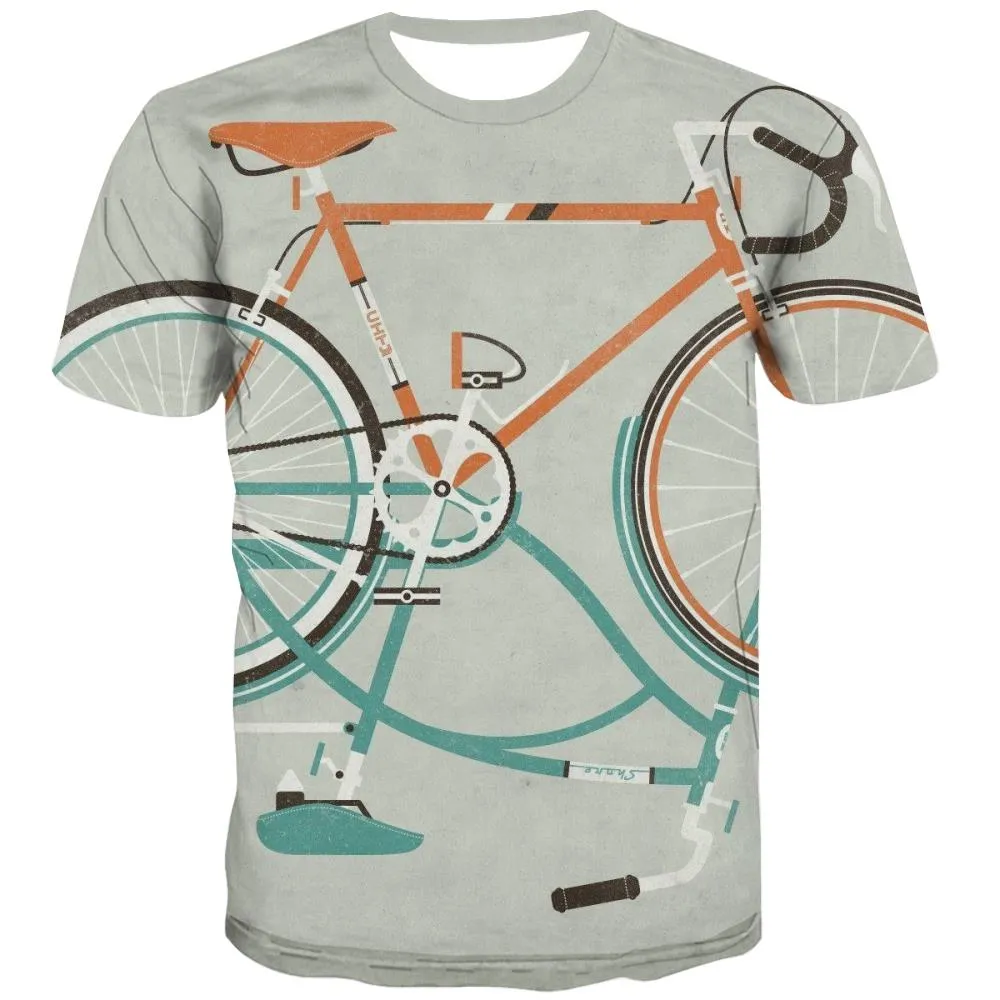 Bicycle T shirts Men Metal Tshirts Casual City Tshirt Printed Psychedelic Tshirts Novelty