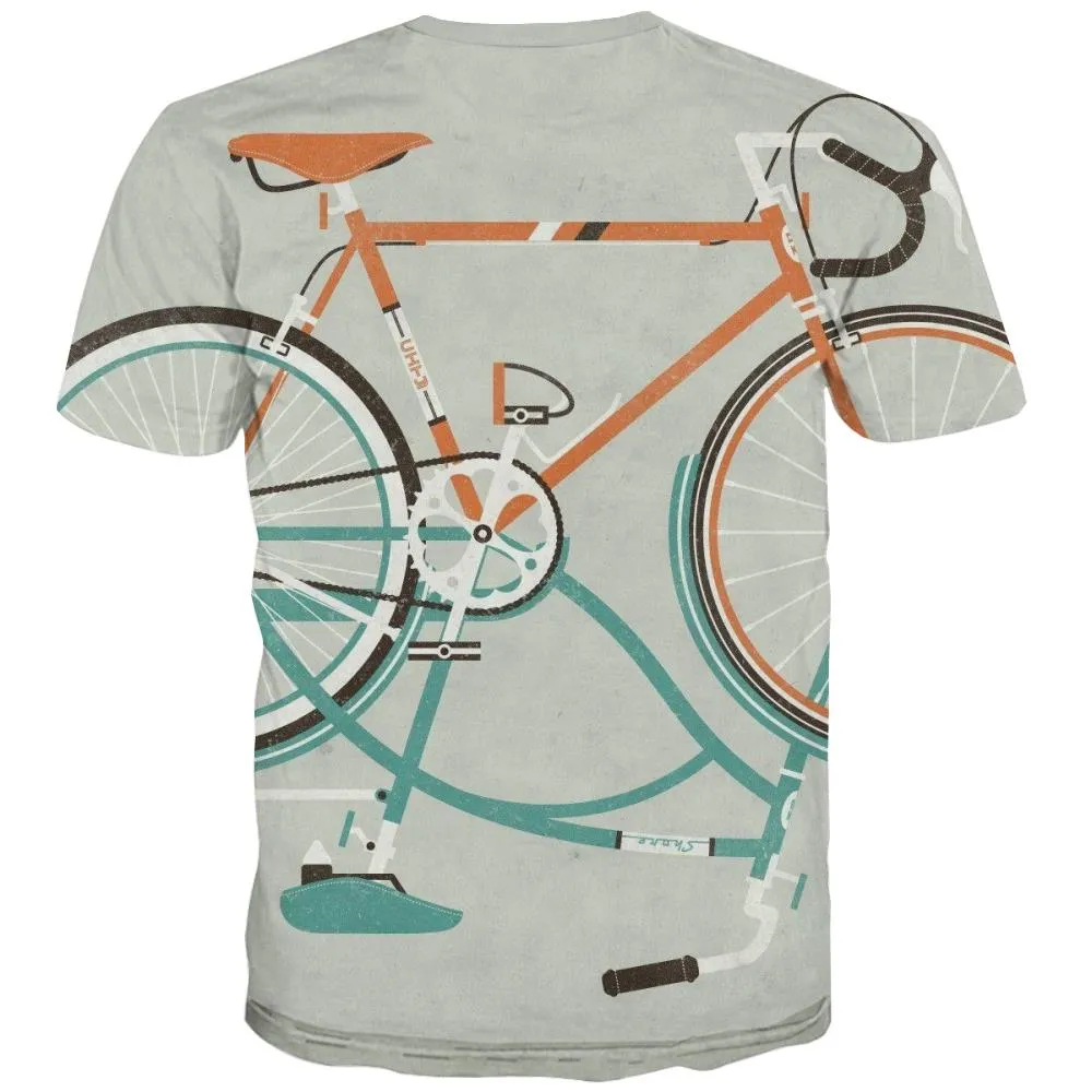 Bicycle T shirts Men Metal Tshirts Casual City Tshirt Printed Psychedelic Tshirts Novelty