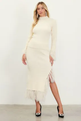 Birds of a Feathered Fringe Maxi Skirt Set