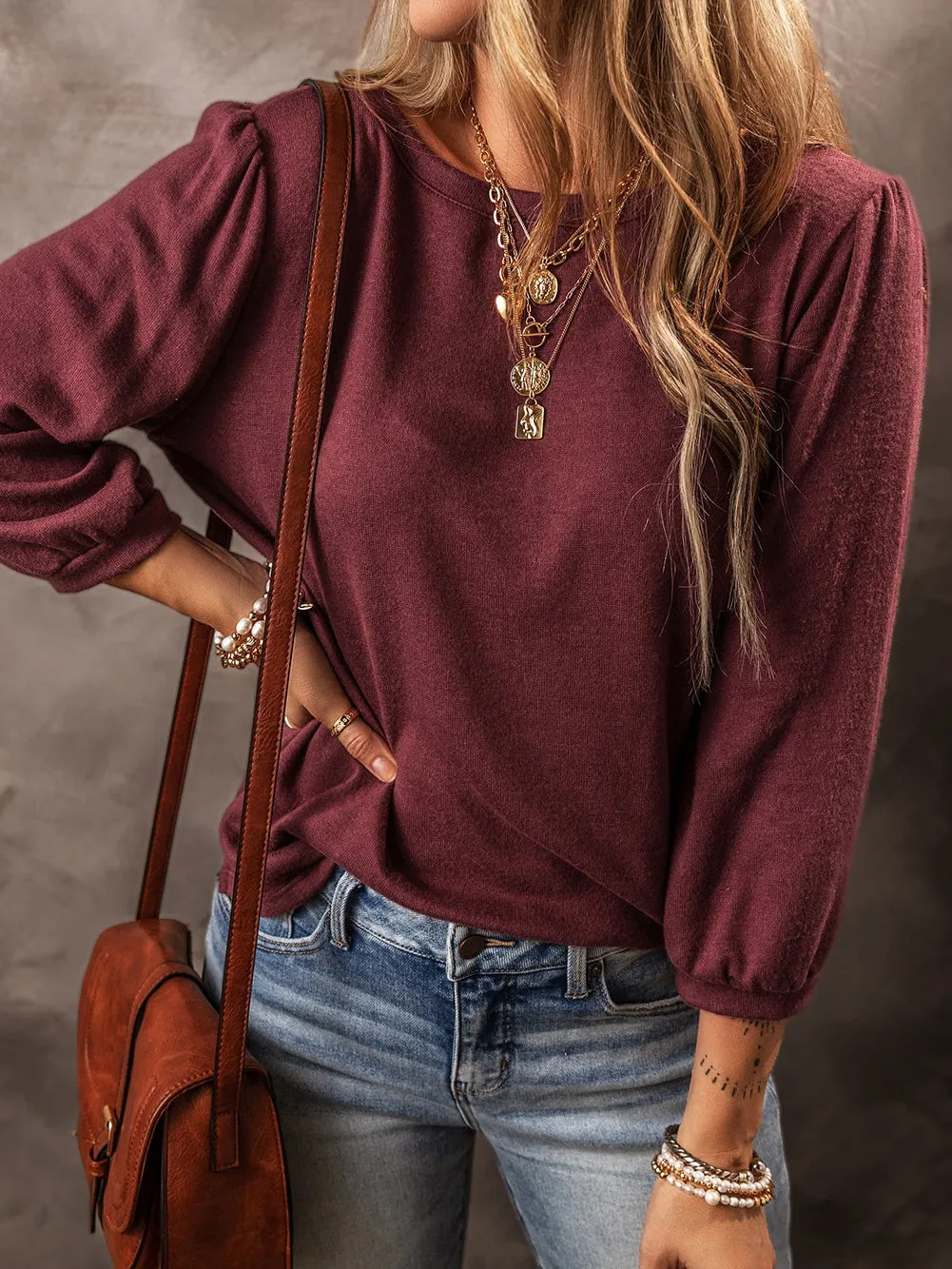 Burgundy Knit Pullover