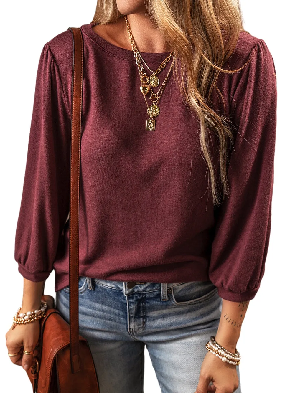 Burgundy Knit Pullover