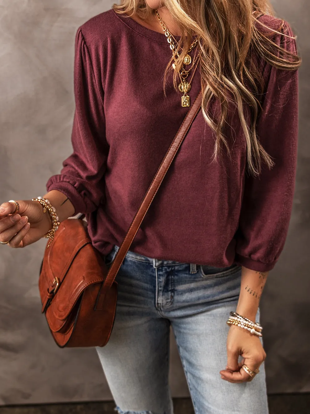 Burgundy Knit Pullover