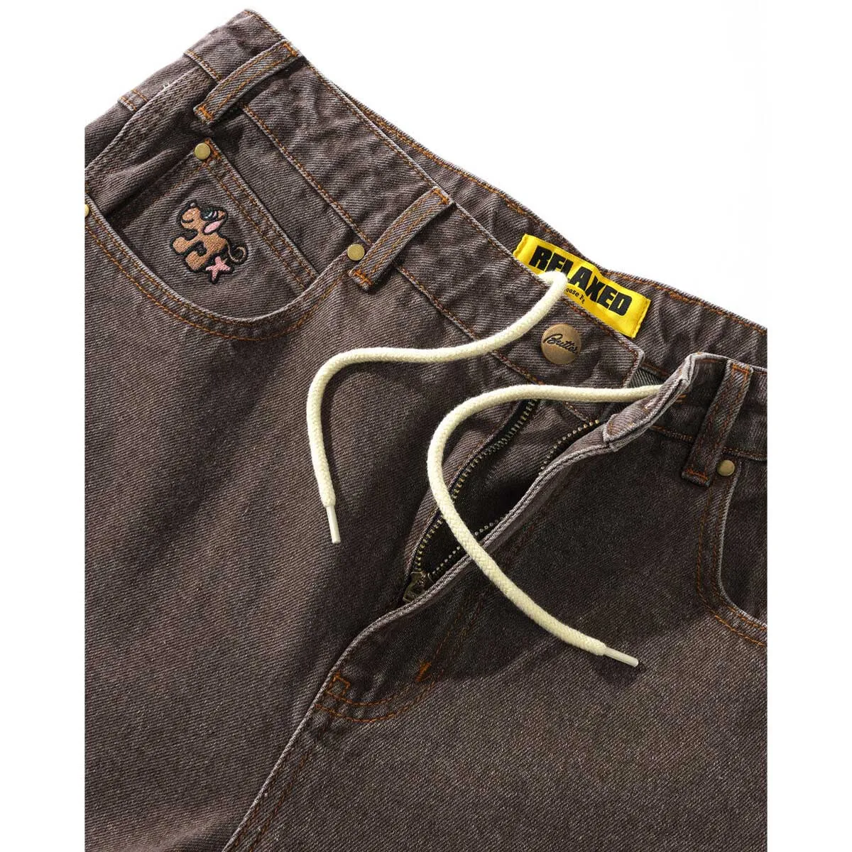 Butter Goods - Pooch Relaxed Denim Jeans Washed Brown