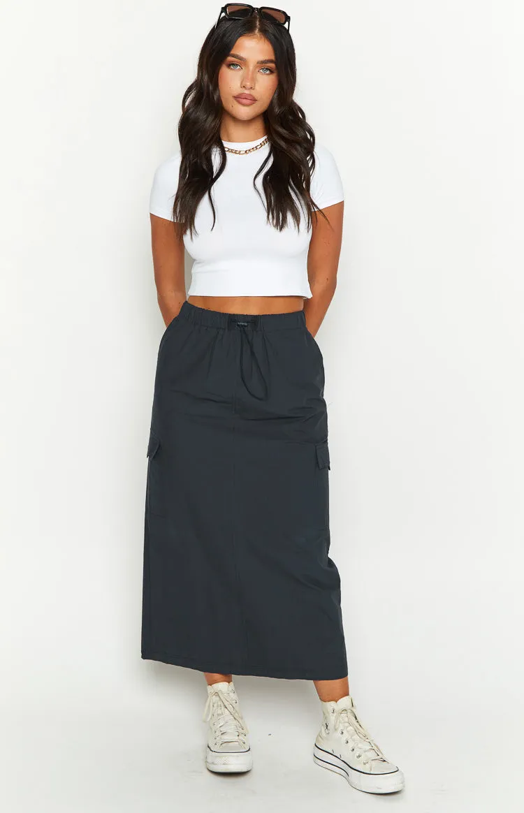 Callen Indigo Midi Cargo Skirt