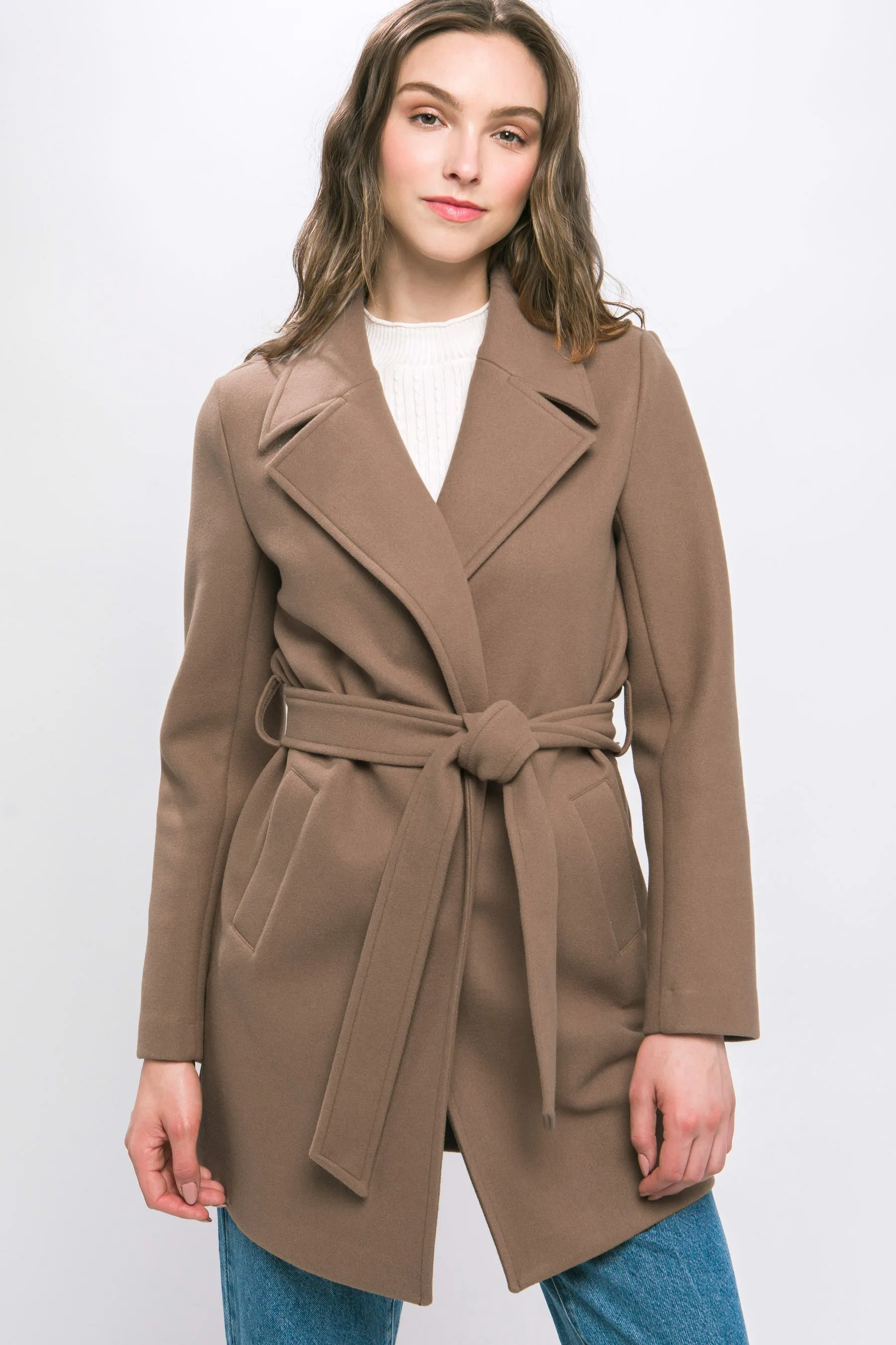 Coco Waist Tie Collared Trench Coat