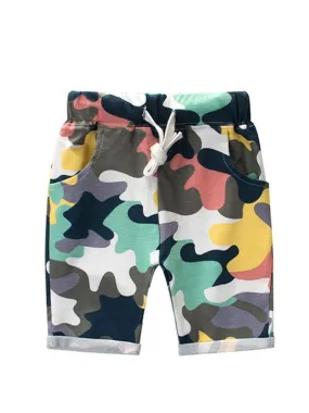 Cool Color-block Camouflage Shorts Cotton Bottom for Summer Toddlers Boys