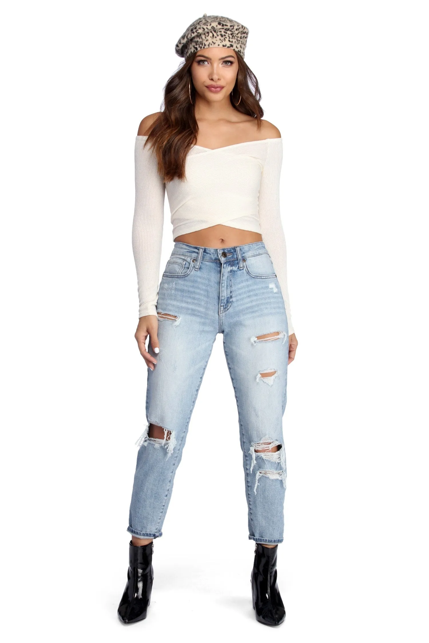 Cross It Off Knit Crop Top