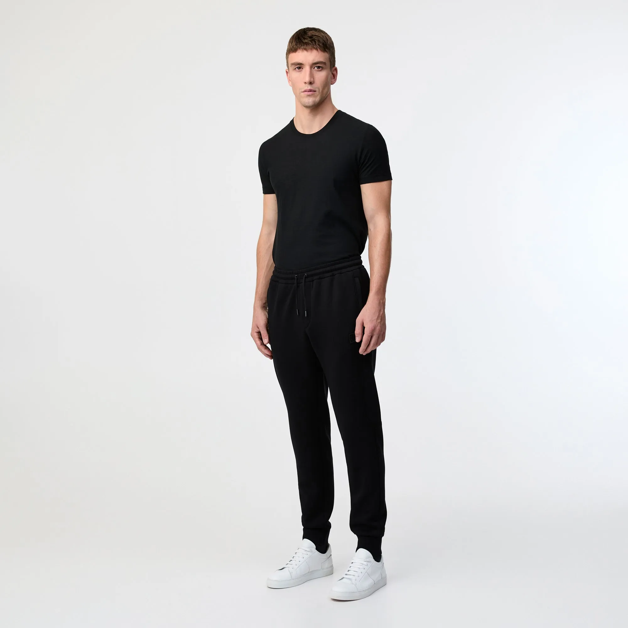 Cuffed Neoprene Sweatpants Black