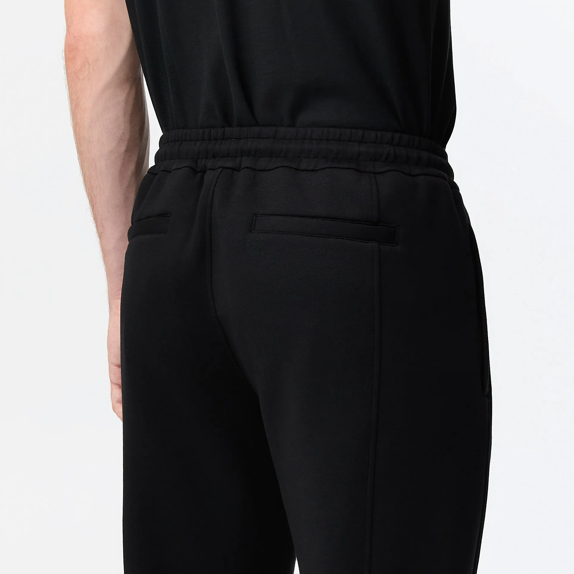 Cuffed Neoprene Sweatpants Black