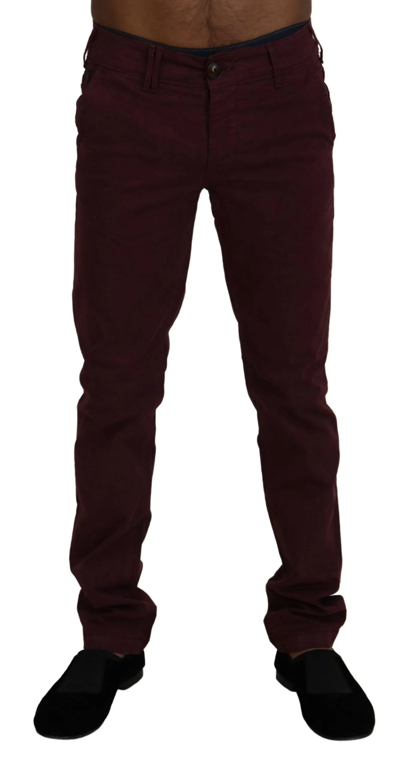 CYCLE Maroon Skinny Fit Cotton Pants