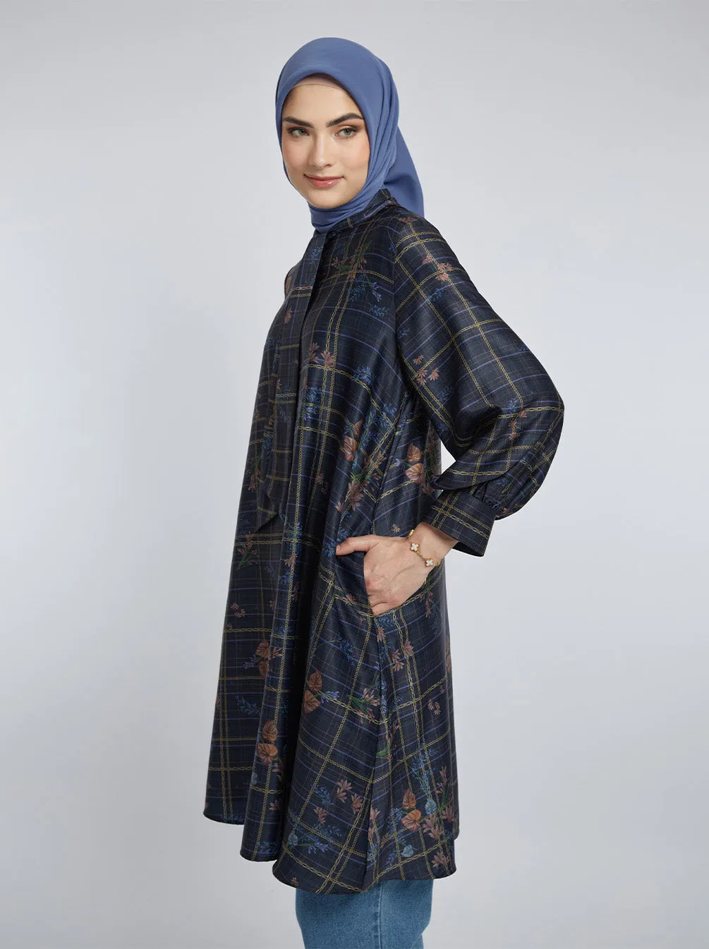 DARA ASYMMETRICAL TUNIC INDIGO