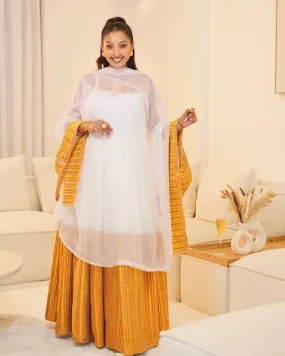 Divine Half Open Back Traditional Ethiopian Dress: with Multicolored Wide Adornments Habesha Dress