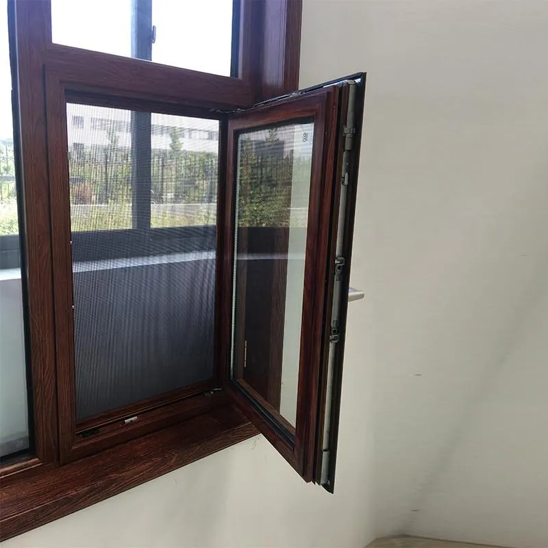 DOORWIN 2021Washington best selling elegant Tilt up with wood grain finishing thermal insulated aluminum window with double glass