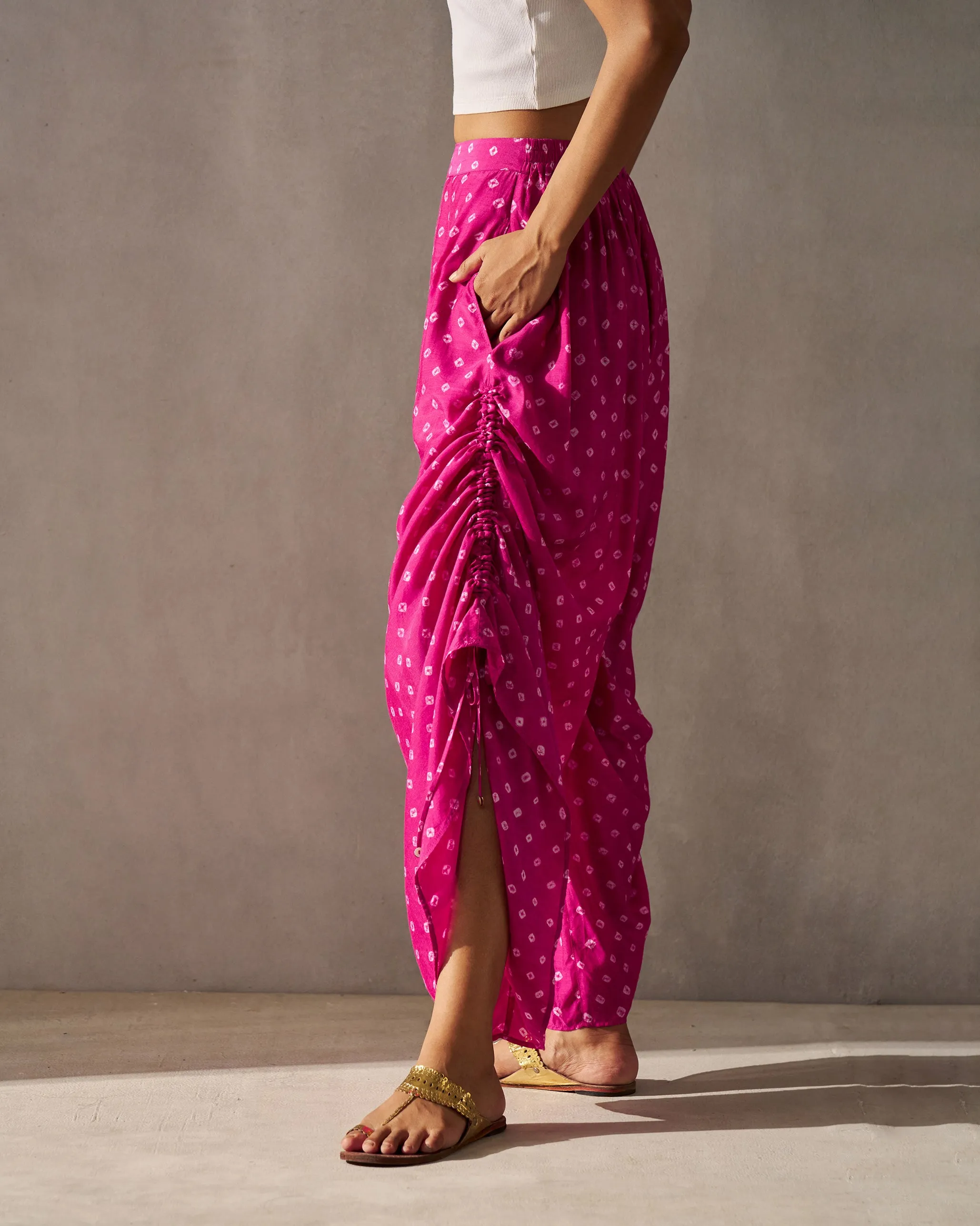 Drawstring Pants - Fuchsia