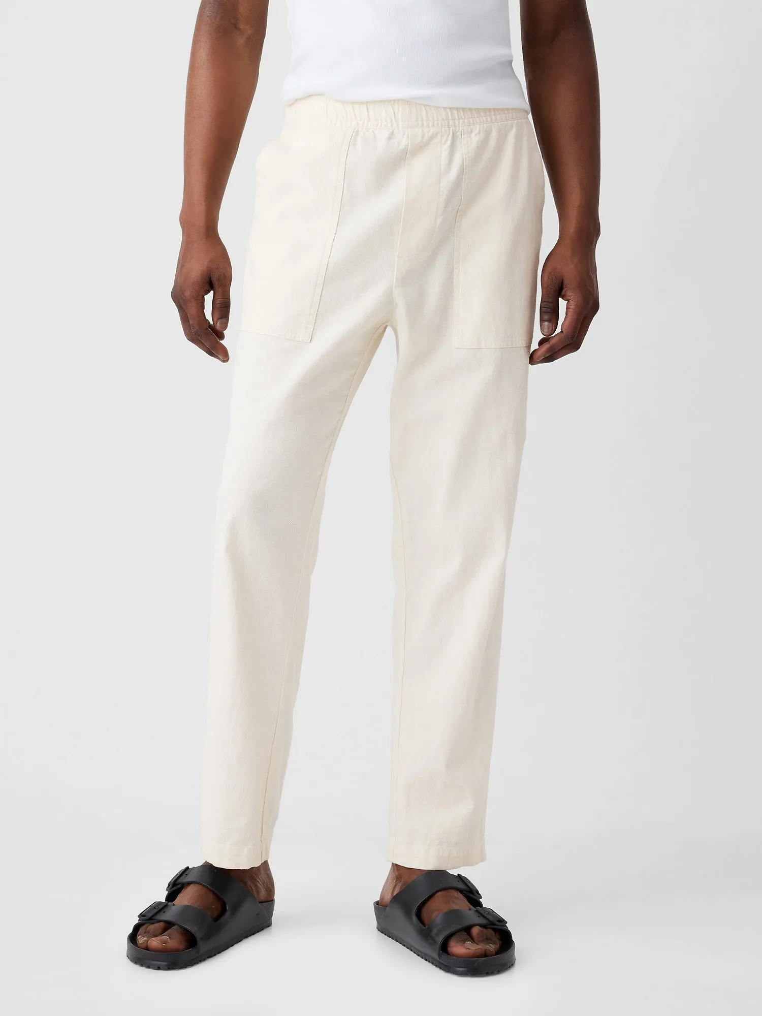 Easy Linen-Blend Utility Pants