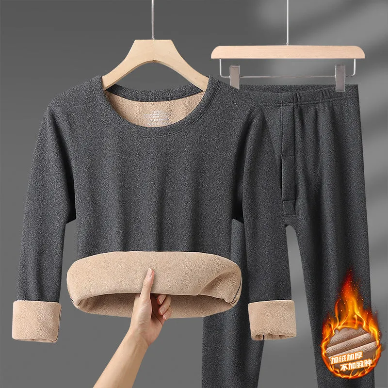 Elastic Thick Warm 2 Pieces Unisex Winter Thermal Set