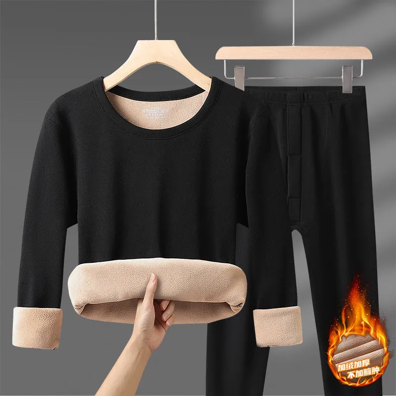 Elastic Thick Warm 2 Pieces Unisex Winter Thermal Set