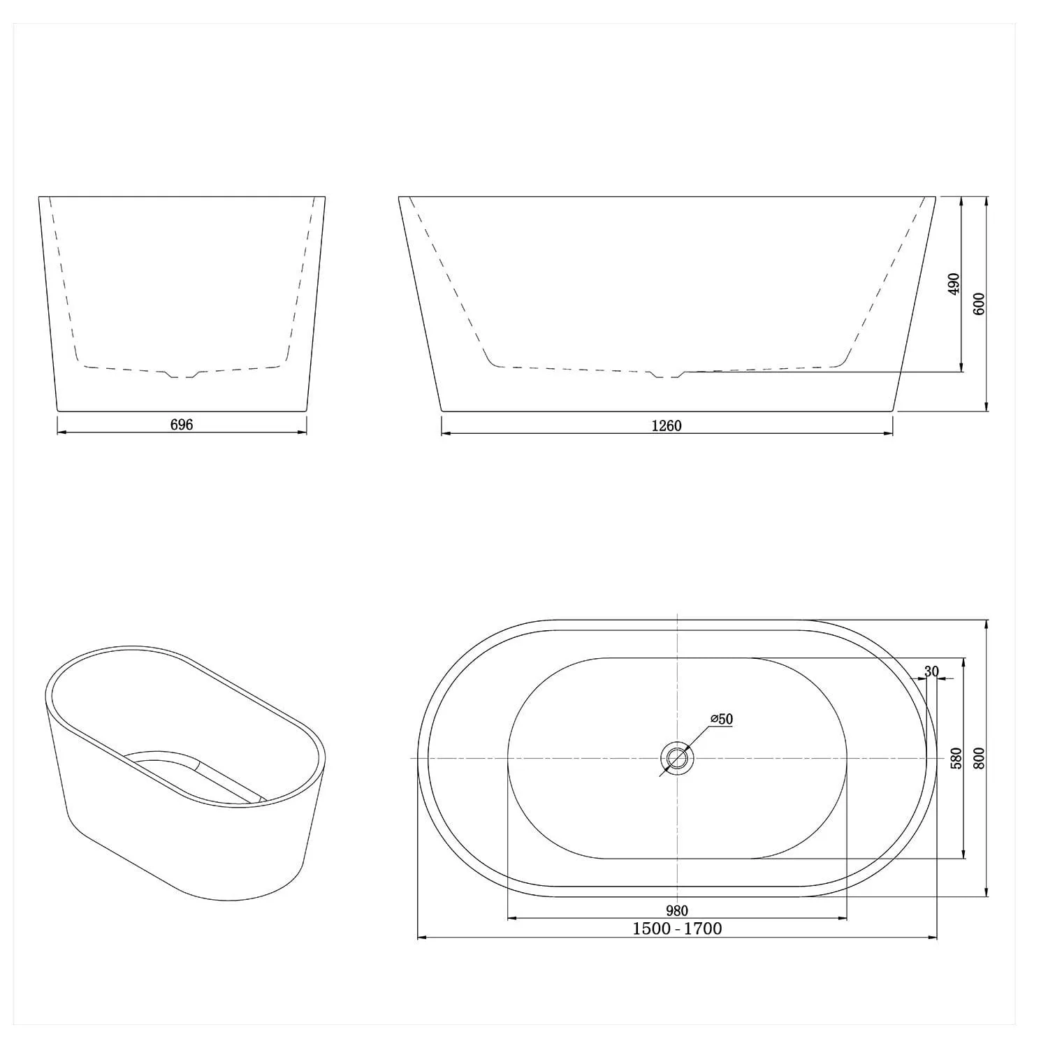 ELEGANT SHOWERS Modern Bathroom Freestanding baths Round