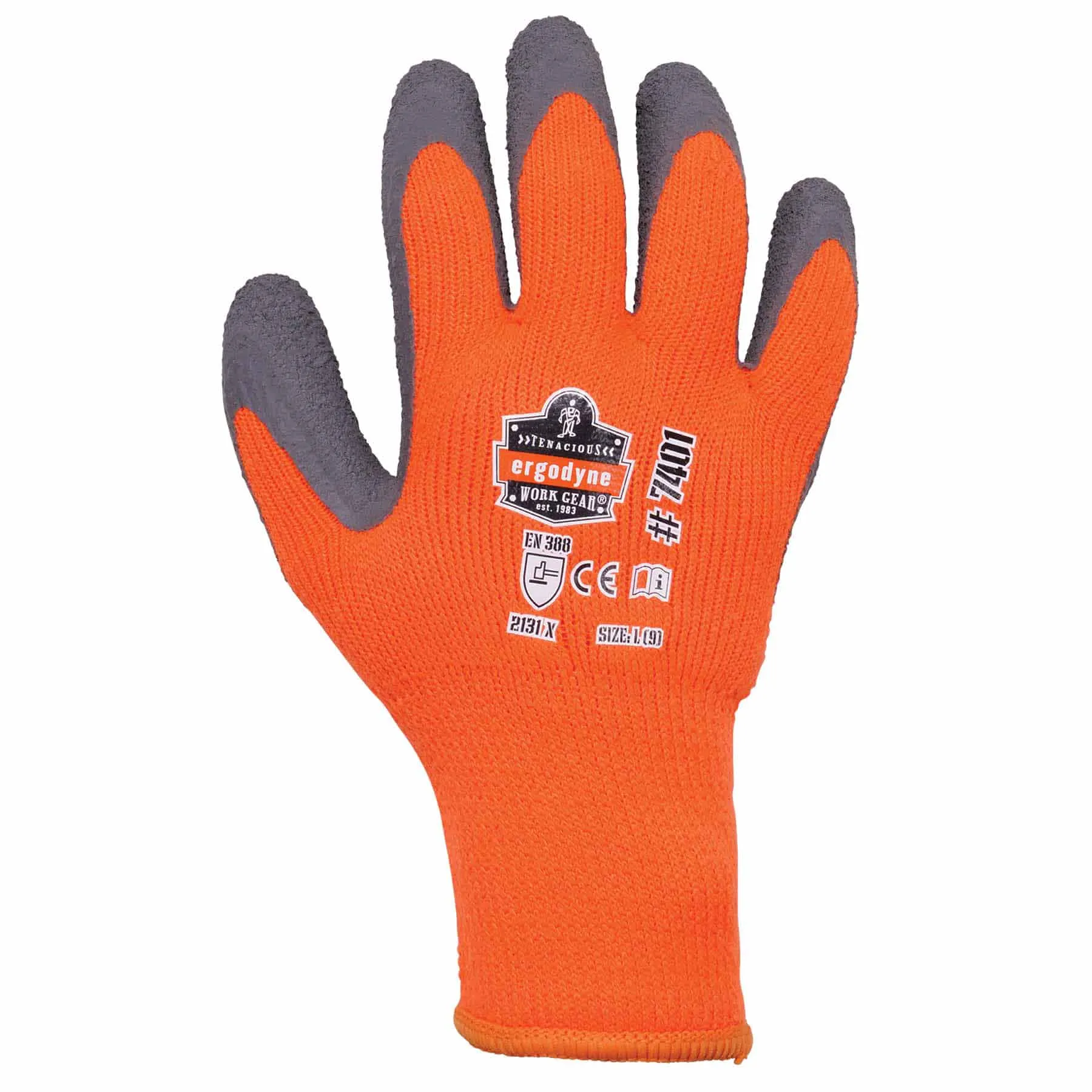 Ergodyne 17893 7401-CASE M Orange Coated Lightweight Winter Gloves 144-Pair