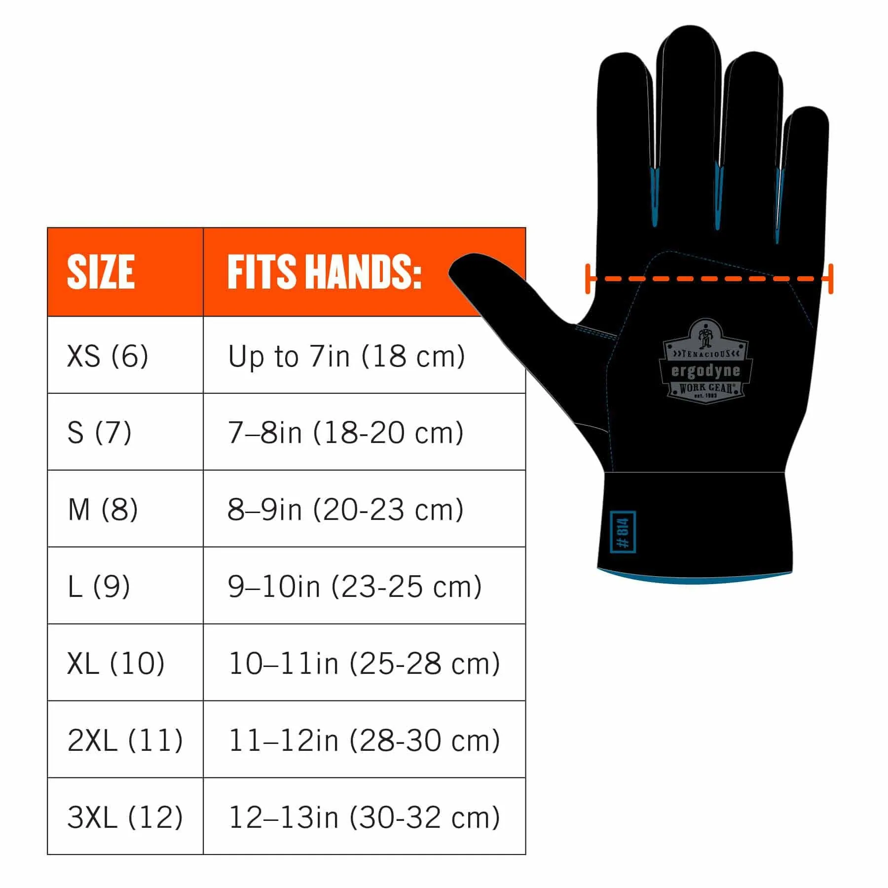 Ergodyne 17894 7401-CASE L Orange Coated Lightweight Winter Gloves 144-Pair