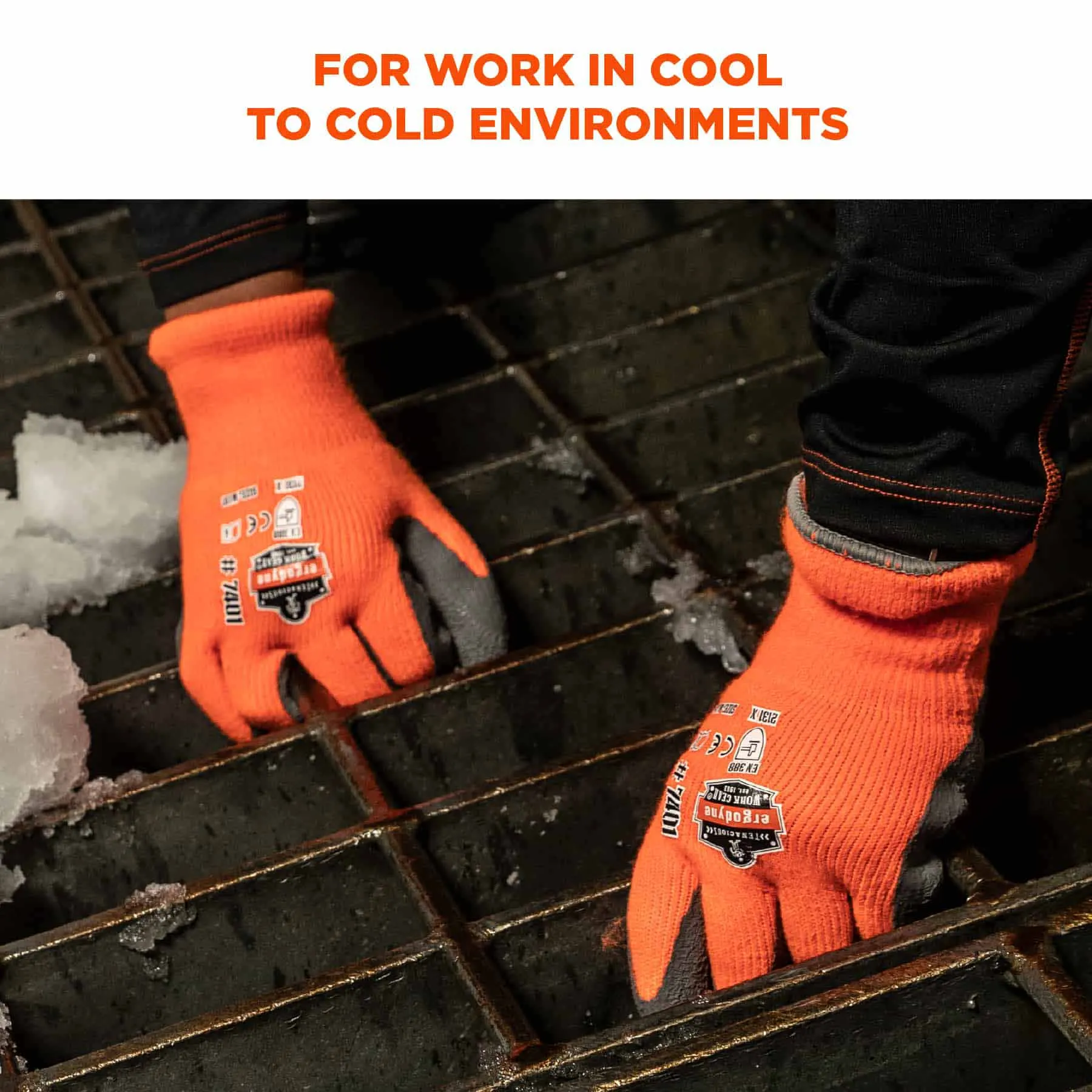 Ergodyne 17896 7401-CASE 2XL Orange Coated Lightweight Winter Gloves 144-Pair