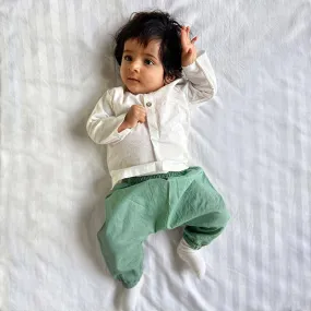 Essential White Kurta with Mint Pants