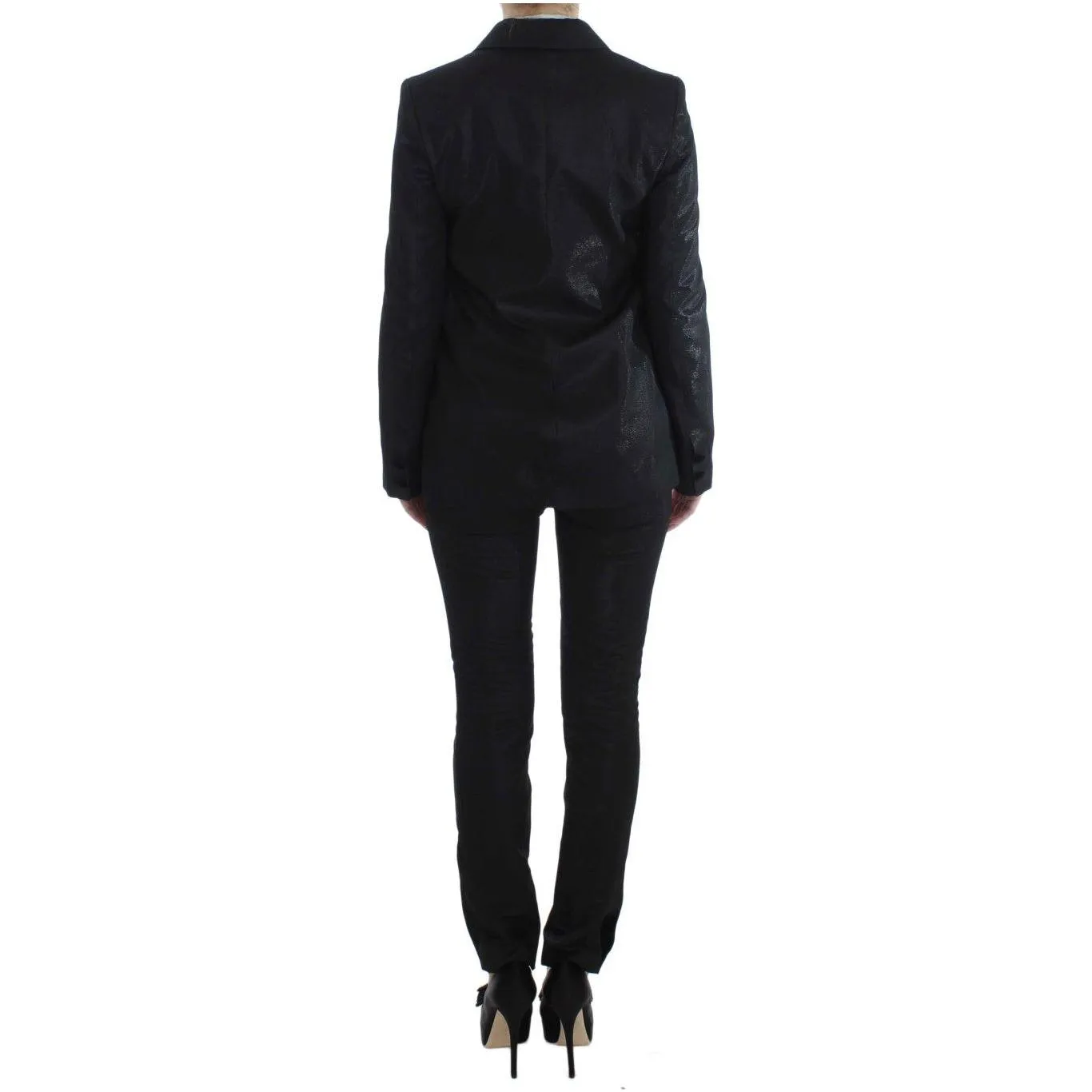 Exte Elegant Three-Piece Black Pants Suit